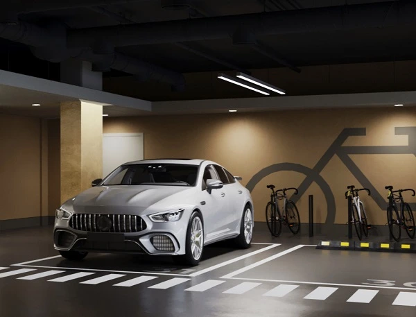 Подземный паркинг с электрозарядками, келлерами и зоной разгрузки обеспечивает комфорт в повседневной жизни.