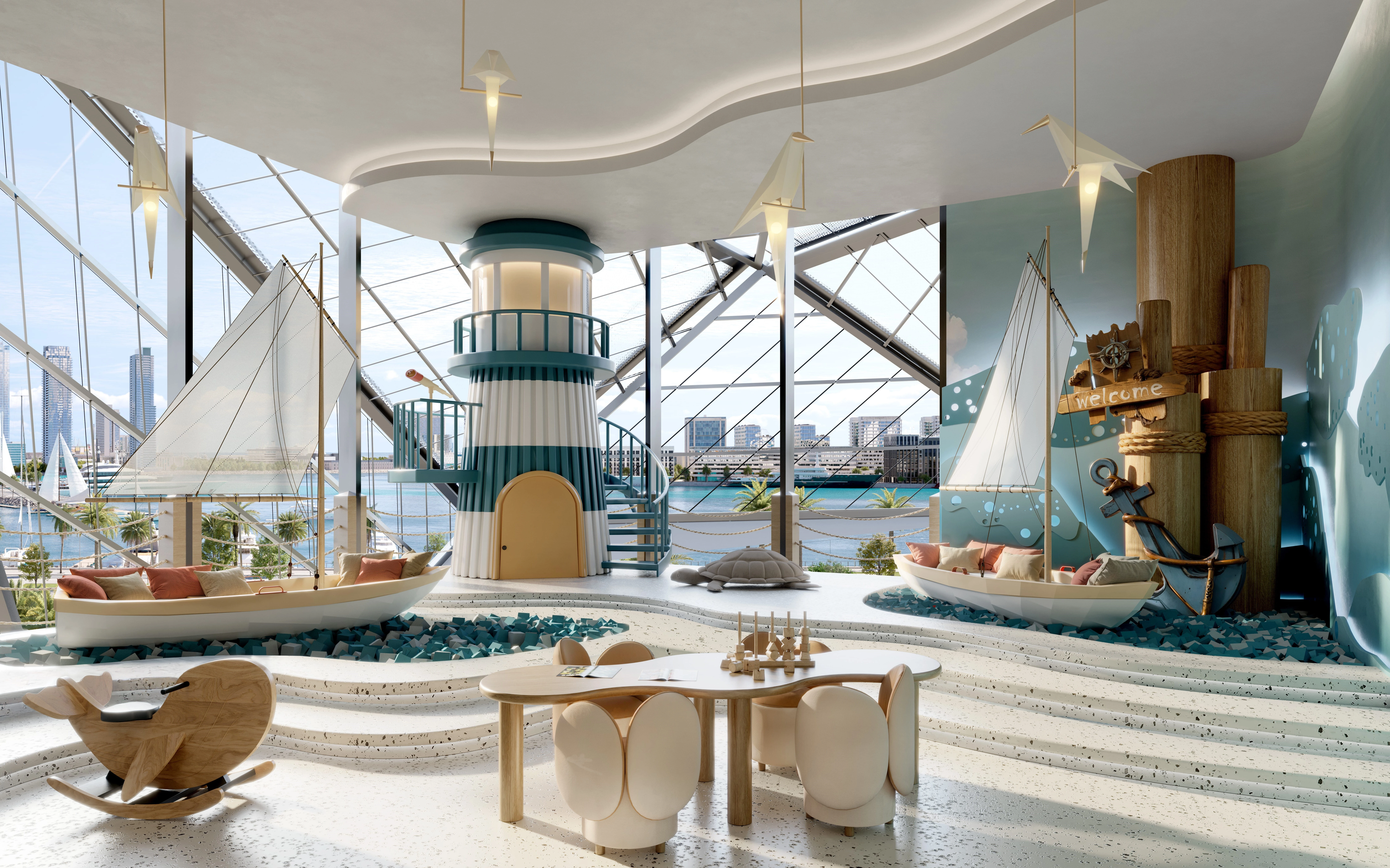 Детская игровая зона в помещении и на улице