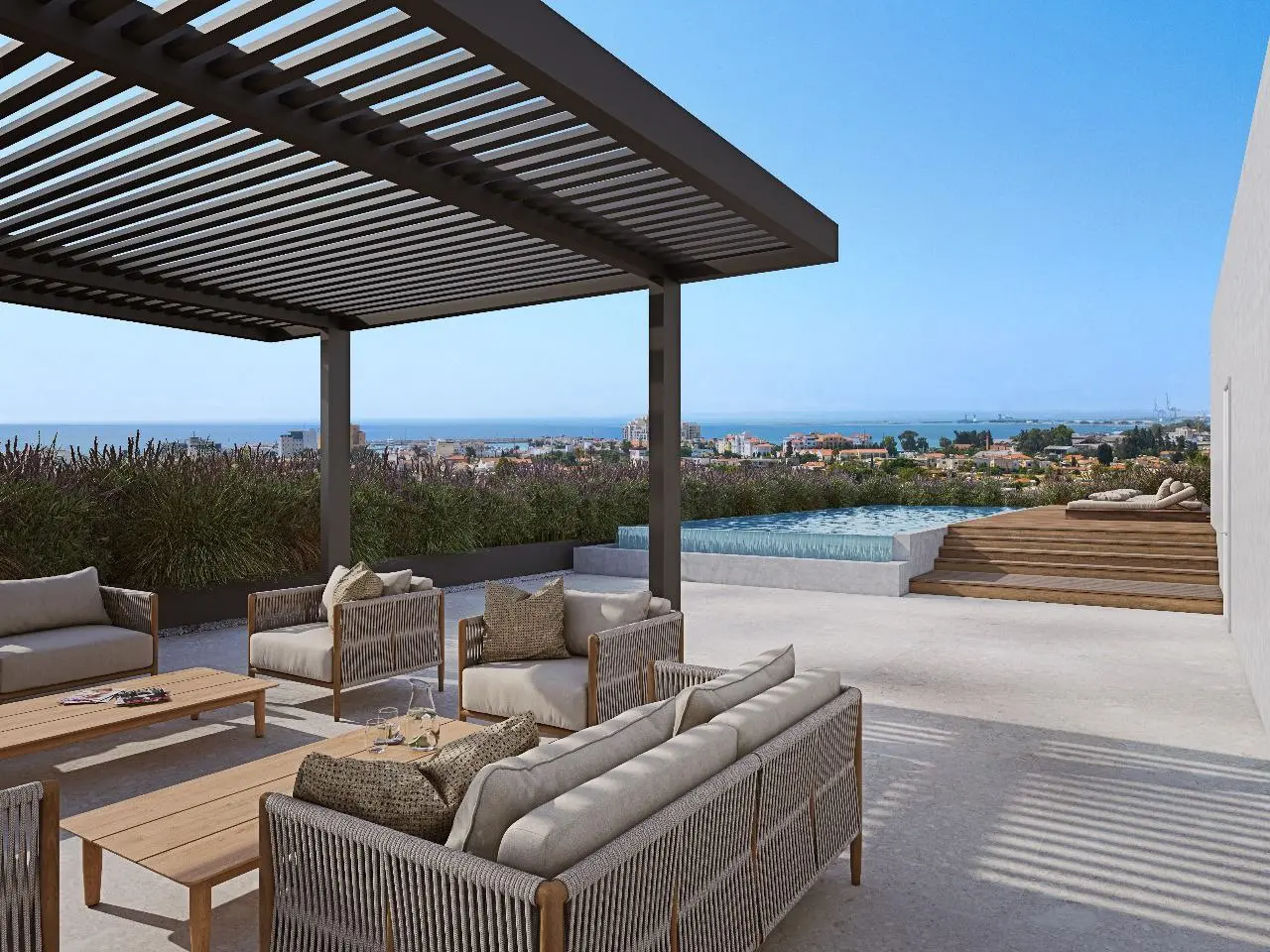 На территории комплекса: бассейн, фитнес-центр, ландшафтный сад