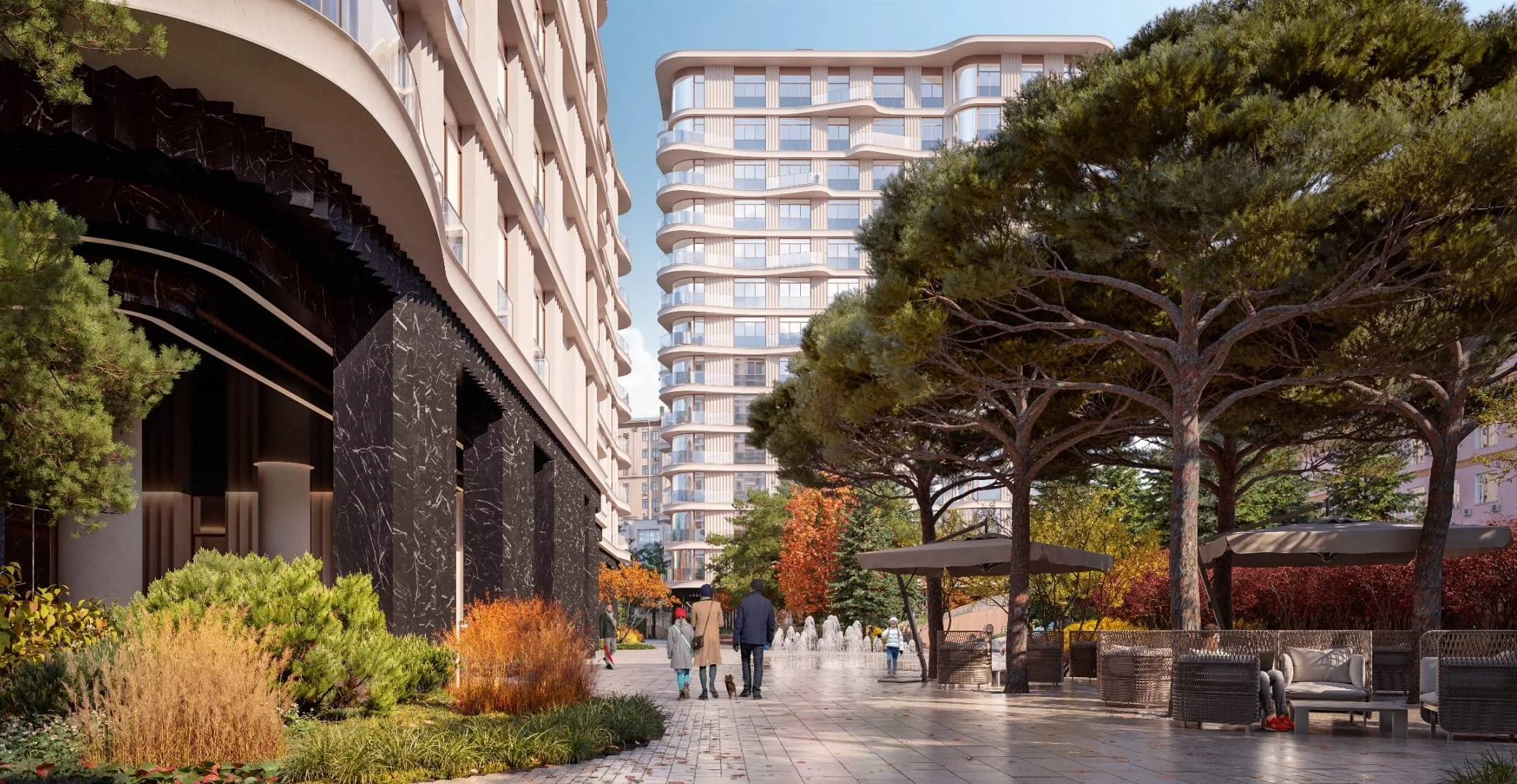 Расположение в глубине квартала