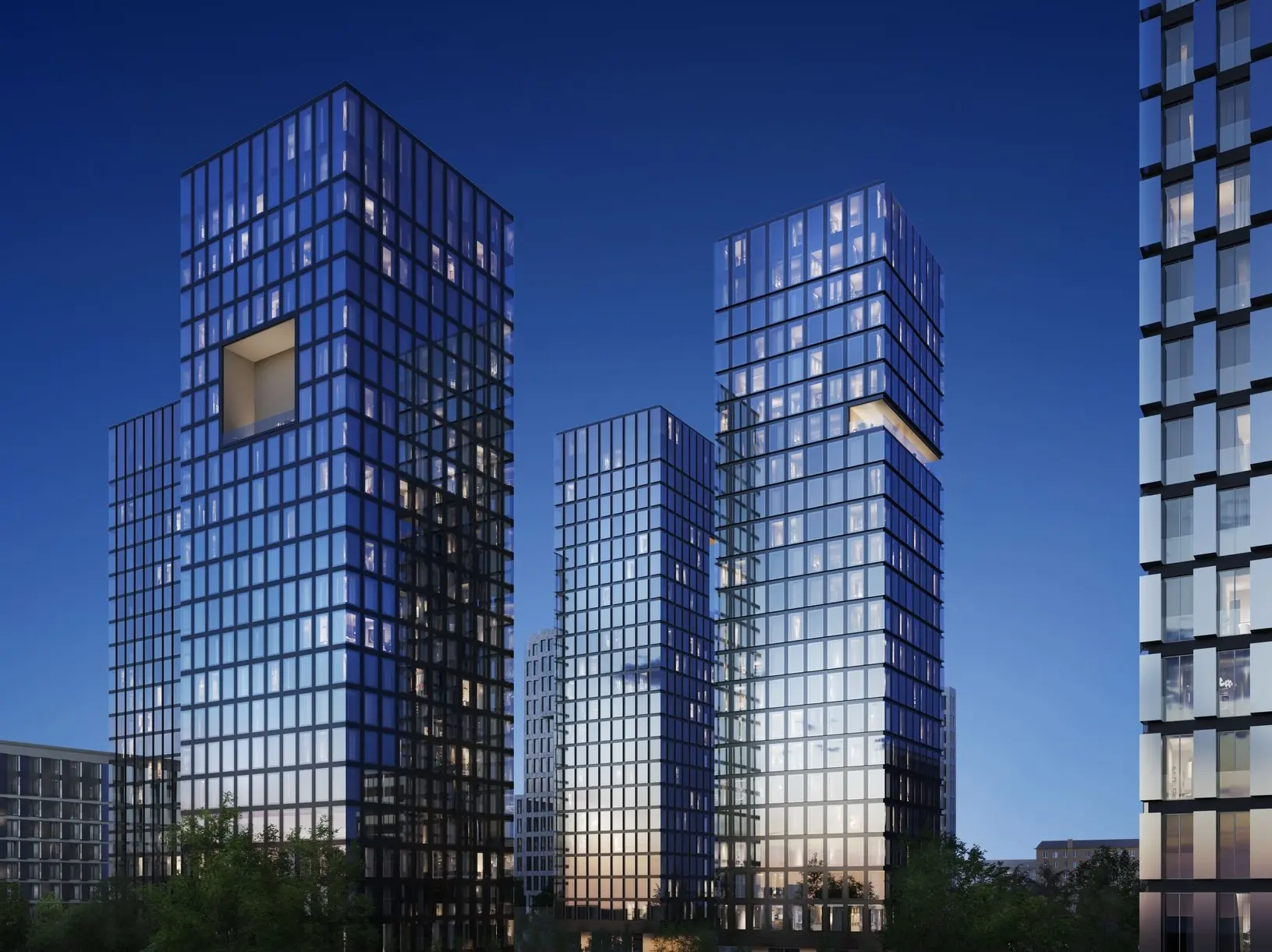 4 высотные башни и клубный дом