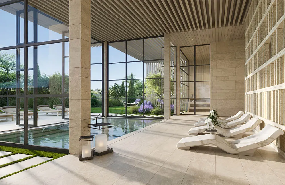 Оздоровительный центр с открытым бассейном