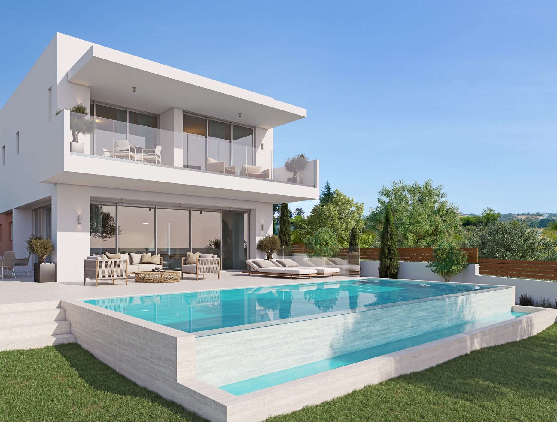 Панорамные окна и большими террасы